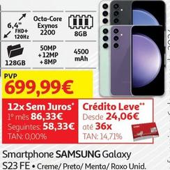 Oferta de Samsung - Smartphones Galaxy S23 FE por 699,99€ em Auchan
