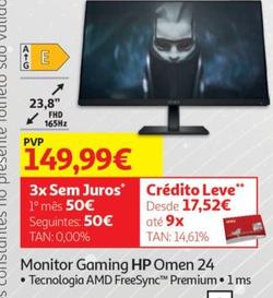 Oferta de HP - Monitor Gaming Omen 24  por 149,99€ em Auchan