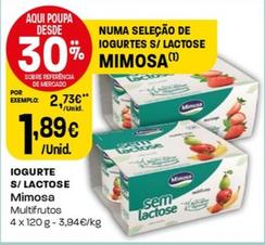 Oferta de Mimosa - Iogurte S/Lactose por 1,89€ em Intermarché