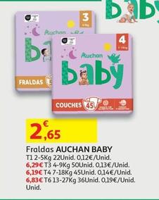 Oferta de Auchan - Fraldas Baby por 2,65€ em Auchan