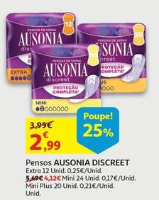 Oferta de Ausonia - Pensos Discreet por 2,99€ em Auchan