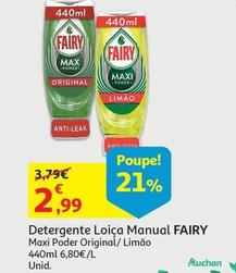 Oferta de Fairy - Detergente Loiça Manual  por 2,99€ em Auchan