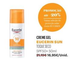 Oferta de Eucerin Sun - Creme Gel por 16,95€ em Auchan