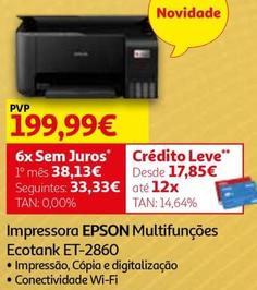 Oferta de Epson - Impressora Multifunções Ecotank Et-2860 por 199,99€ em Auchan