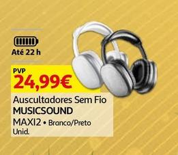 Oferta de Musicsound - Auscultadores Sem Fio  MAXI2 por 24,99€ em Auchan