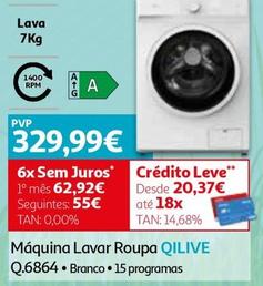 Oferta de Qilive - Máquina Lavar Roupa Q.6864 por 329,99€ em Auchan