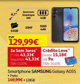 Oferta de Samsung - Smartphones  Galaxy A05s por 129,99€ em Auchan