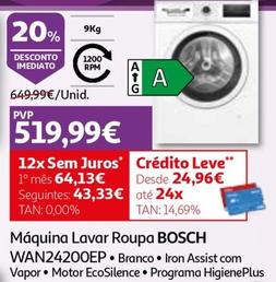 Oferta de Bosch - Máquina De Lavar Roupa WAN24200EP por 519,99€ em Auchan