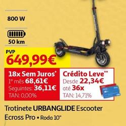Oferta de Urbanglide - Trotinete Escooter Ecross Pro por 649,99€ em Auchan