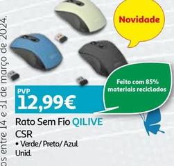 Oferta de Qilive - Rato Sem Fio CSR por 12,99€ em Auchan