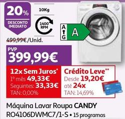 Oferta de Candy - Máquina Lavar Roupa RO4106DWMC7/1-S por 399,99€ em Auchan