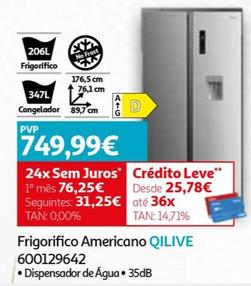 Oferta de Qilive - Frigorifico Americano 600129642 por 749,99€ em Auchan