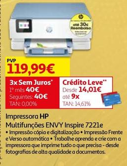 Oferta de Hp - Impressora Multifunções Envy Inspire 7221e por 119,99€ em Auchan