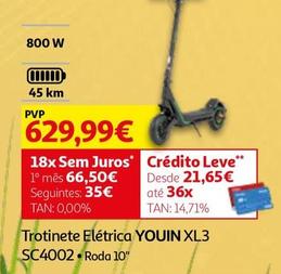 Oferta de Youin - Trotinete Eléctrica  XL3 SC4002 por 629,99€ em Auchan