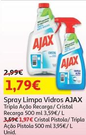 Oferta de Ajax - Spray Limpa Vidros por 1,79€ em Auchan
