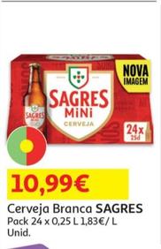 Oferta de Sagres - Cerveja Branca por 10,99€ em Auchan