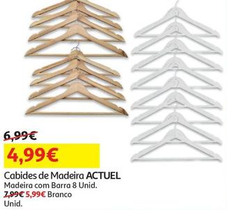 Oferta de Actuel - Cabides De Madeira  por 4,99€ em Auchan
