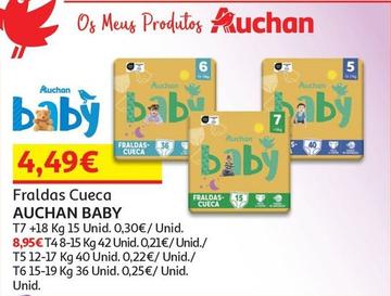 Oferta de Auchan - Fraldas Cueca Baby por 4,49€ em Auchan