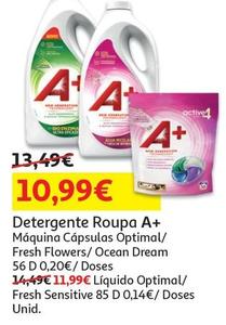Oferta de  A+ - Detergente Roupa por 10,99€ em Auchan