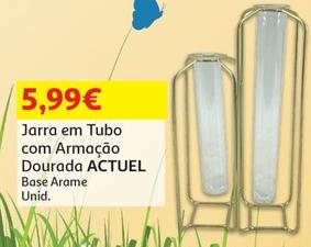 Oferta de Actuel - Vaso Em Tubo Com Armacao Dourada  por 5,99€ em Auchan
