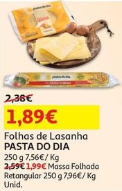 Oferta de Pasta Do Dia - Folhas De Lasanha  por 1,89€ em Auchan