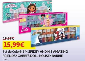 Oferta de Spidey And His Amazing Friends/ Gabbi's Doll House/ Barbie - Set De Colorir 1 M por 15,99€ em Auchan