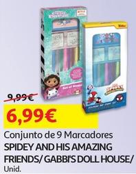 Oferta de Spidey And His Amazing Friends/ Gabbi's Doll house - Conjunto De 9 Marcadores por 6,99€ em Auchan