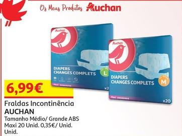 Oferta de Auchan - Fraldas Incontinência  por 6,99€ em Auchan