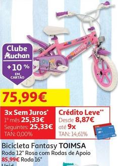 Oferta de Toimsa - Bicicleta  Fantasy  por 75,99€ em Auchan