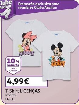 Oferta de Licenças - T-Shirt por 4,99€ em Auchan