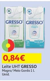 Oferta de Gresso - Leite Uht  por 0,84€ em Auchan