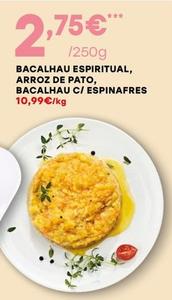 Oferta de Bacalhau Espiritual, Arroz De Pato, Bacalhau C/ Espinafres por 2,75€ em Intermarché