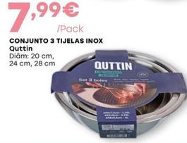 Oferta de Quttin - Conjunto 3 Tijelas Inox por 7,99€ em Intermarché