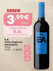 Oferta de Ea - Vinho Regional Alentejano por 3,99€ em Intermarché