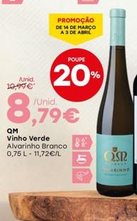 Oferta de Qm Vinho Verde por 8,79€ em Intermarché