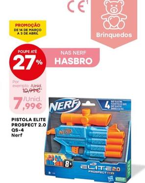 Oferta de Nerf - Pistola Elite Prospect 2.0 Qs-4 por 7,99€ em Intermarché