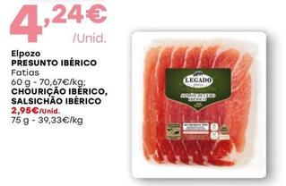 Oferta de Elpozo - Presunto iberico, Chouricao Iberico, Salsichao Iberico por 4,24€ em Intermarché