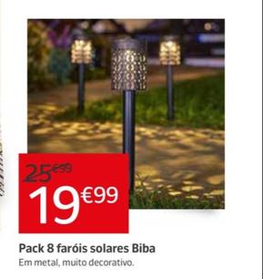 Oferta de Pack 8 Faróis Solares Biba por 19,99€ em Jardiland