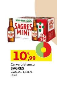 Oferta de Sagres - Cerveja Branca por 10,99€ em Auchan