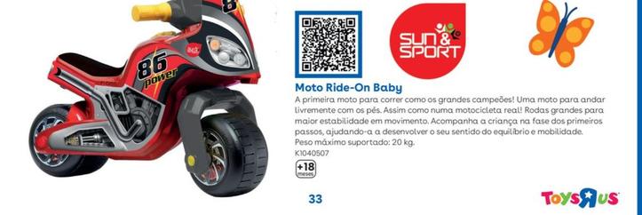 Oferta de Sun&Suport - Moto Ride-On Babyem Toys R Us