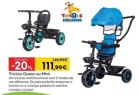Oferta de Triciclo Ocean Ou Mint por 111,99€ em Toys R Us