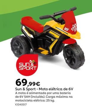 Oferta de  Sun & Sport - Moto elétrica de 6V  por 69,99€ em Toys R Us