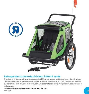 Oferta de Reboque De Carrinho De Bicicleta Infantil Verdeem Toys R Us