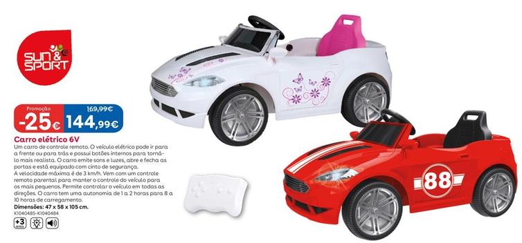 Oferta de Sun&Sport - Carro Electrico 6V por 144,99€ em Toys R Us