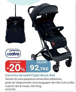 Oferta de Asalvo - Carrinho De Bebe Flight Black Red por 92,79€ em Toys R Us