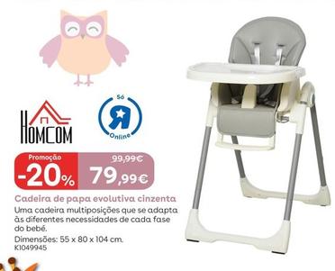 Oferta de Homcom - Cadeira De Papa Evolutiva Cinzenta por 79,99€ em Toys R Us