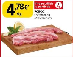Oferta de Porco Entremeada S/ Entrecosto por 4,78€ em Intermarché