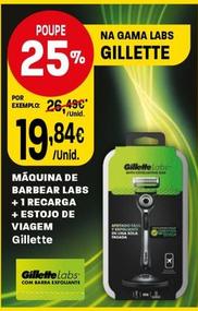 Oferta de Gillette - Máquina De Barbear Labs +1 Recarga + Estojo De Viagem por 19,84€ em Intermarché