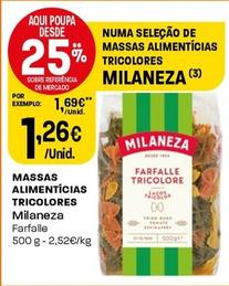 Oferta de Milaneza - Massas Alimentícias Tricolores por 1,26€ em Intermarché