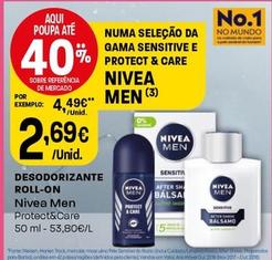 Oferta de Nivea - Desodorizante Roll-On por 2,69€ em Intermarché